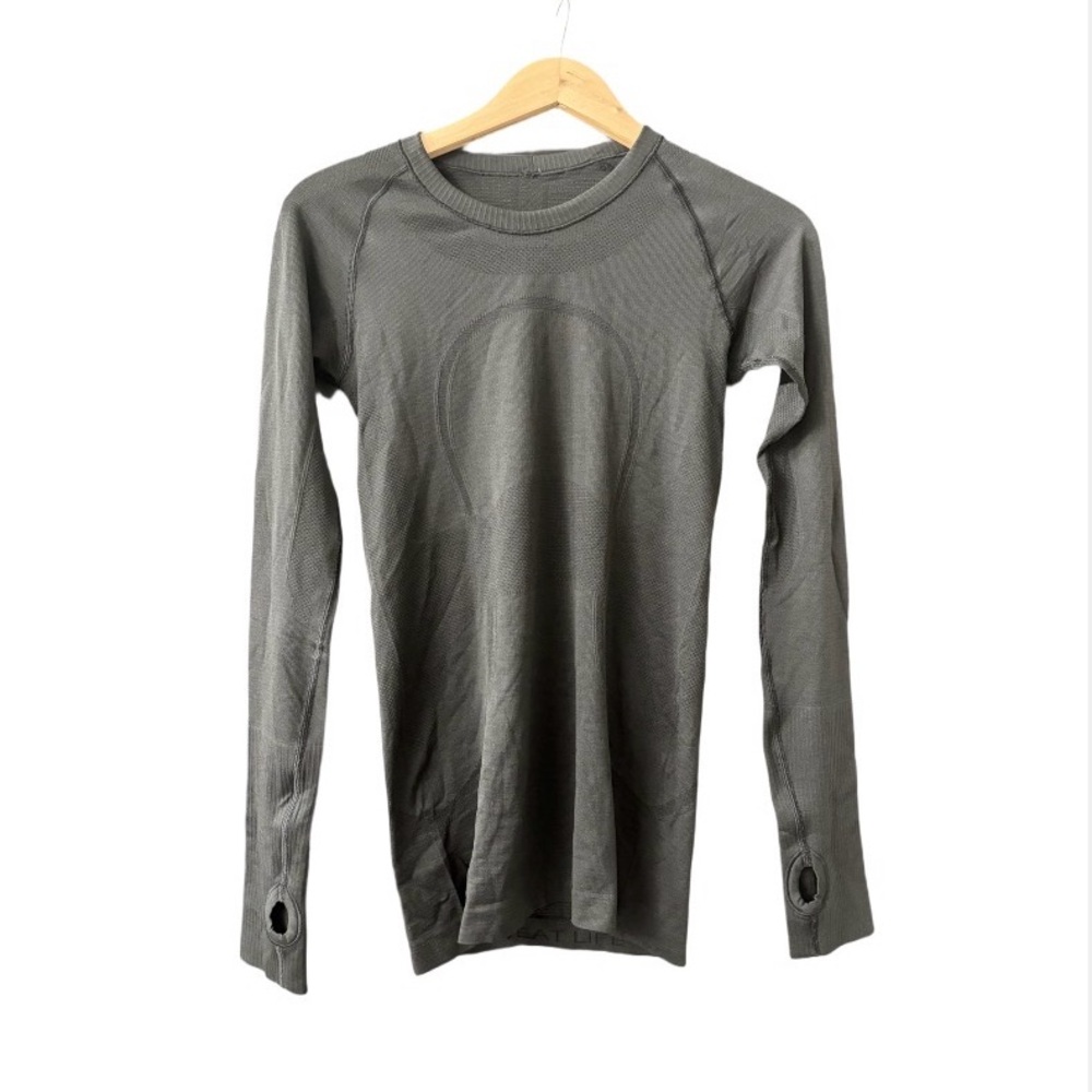 Black lululemon swiftly tech Long Sleeve Top with Thumb Holes